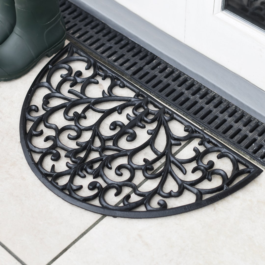 Black Cast Iron Semicircle Door Mat/robust and Decorative Etsy UK
