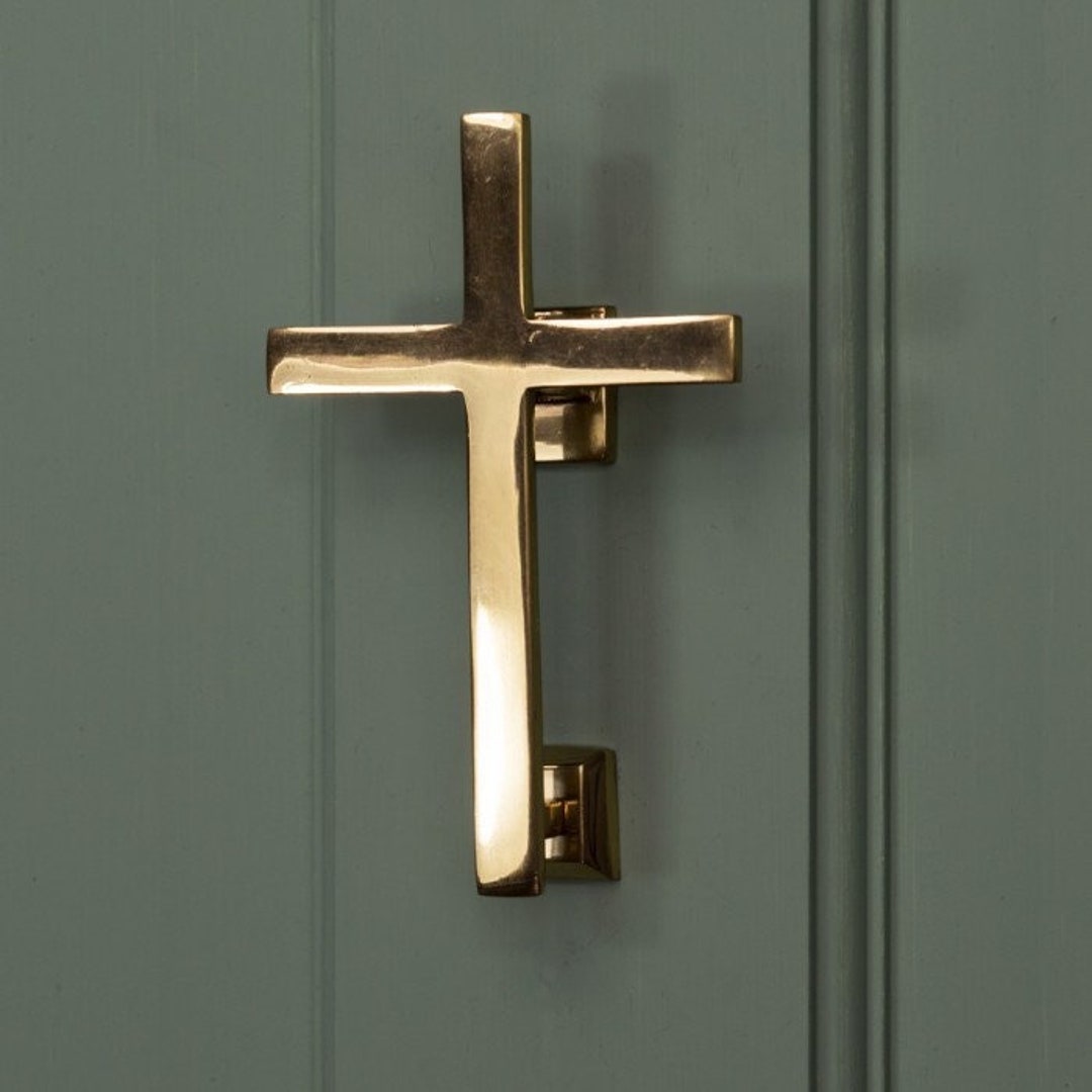 Polished Brass Cross Door Knocker/ Christian Religion Etsy