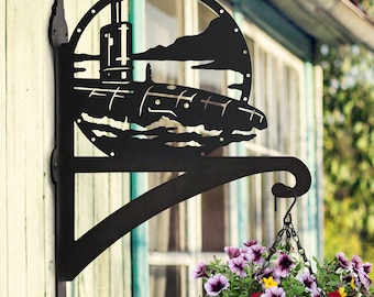 Submarine Hanging Basket Bracket/ Underwater Transportation, Sub, Submarine Gift, Water, Sea, Ocean, Boats/ Garden Decoration