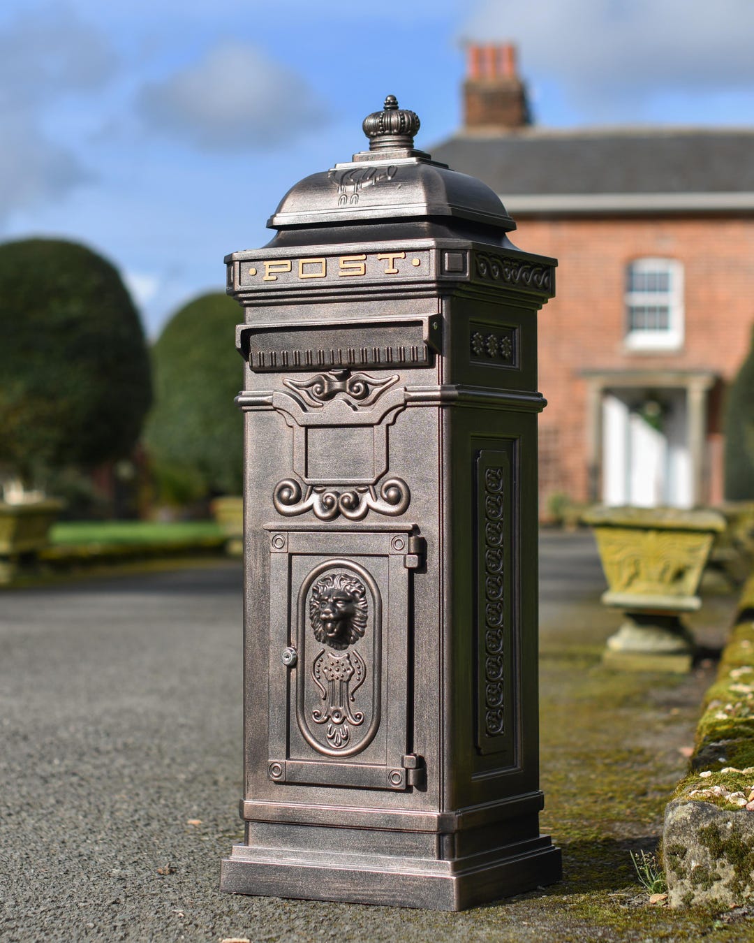 Post Box Drawers Regal Copper Finish Aluminum Post Box: Lockable Standing Parcel Box ...