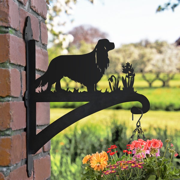 Cavalier King Charles Spaniel Hanging Basket Bracket/ Dog Owners and Dog Lovers Gift/ Spaniel Lovers, Dog Owners, New Home Gift, Garden