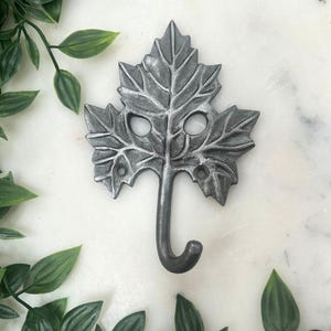 Antique Cast Iron Maple Leaf Coat Hook: Forest Theme Home Decor