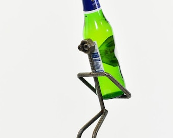 Recycled Metal Man Bottle Holder