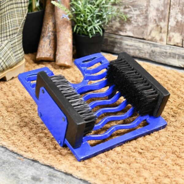 Blue Cast Iron Three-in-One Boot Jack, Boot Brush & Scraper/ Countryside, Rural, Country, Gift Idea, Farm Gift/ Country Charm