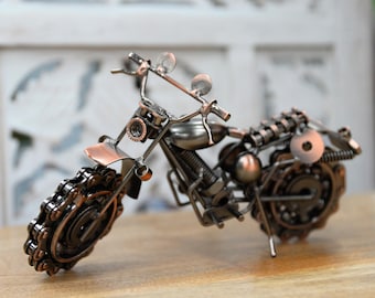 Recycled Metal Parts Mini Motorbike Ornament Home Decor, Sustainable, Scrap Metal Eco Friendly