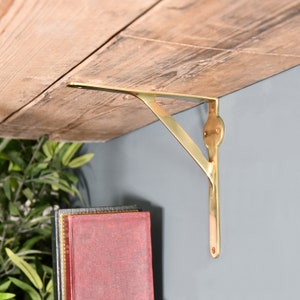 Simple and Sleek Polished Brass Gallows Shelf Bracket 20cm x 20cm, Home Improvements, Hardware, Home Decor, Robust Brackets