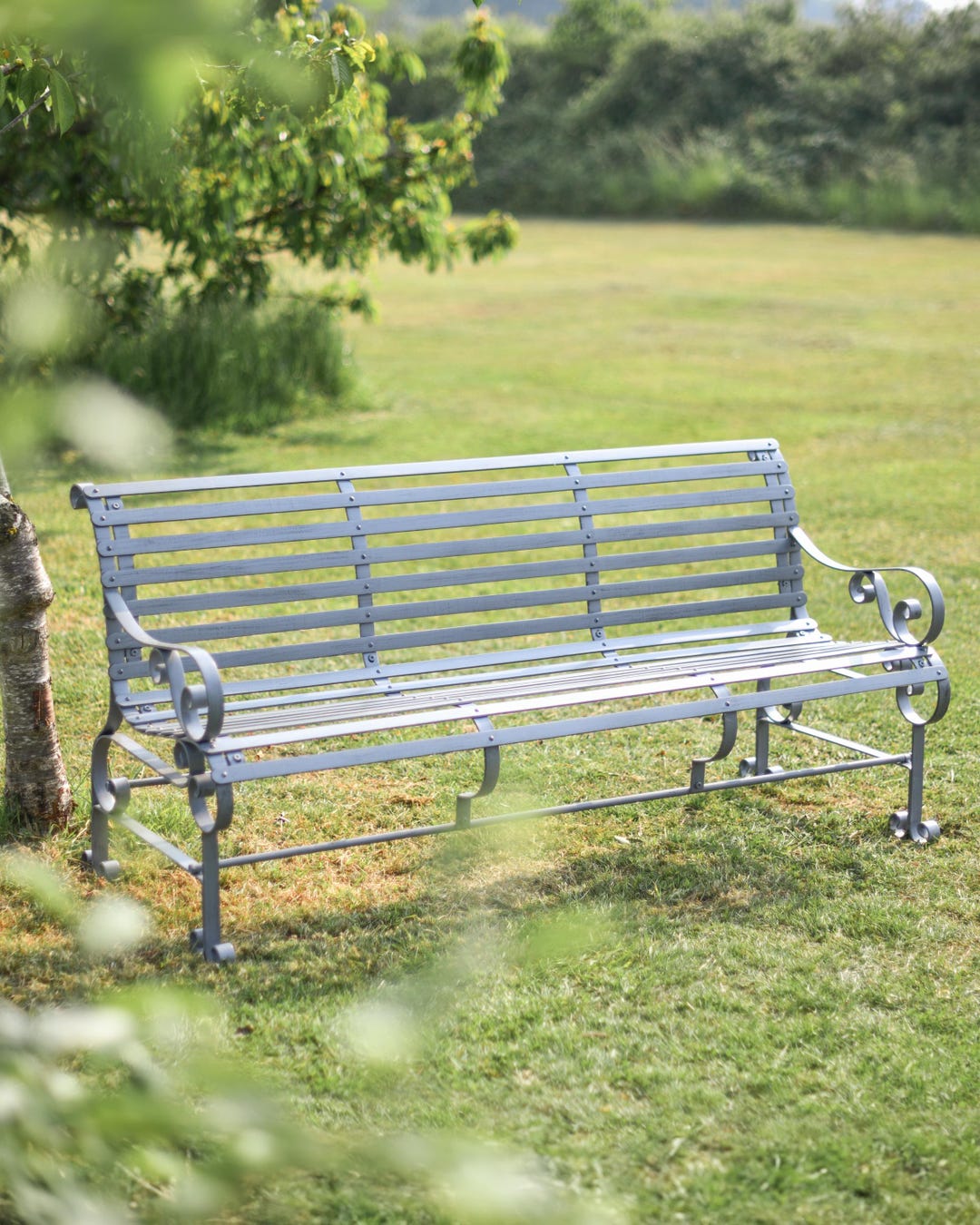 Grey Steel Garden Bench, Choice of Three Sizes, Country Style, English ...