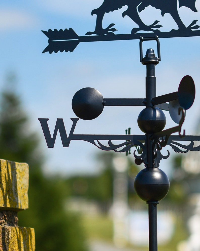 Black Steel Welsh Dragon Weathervane image 5