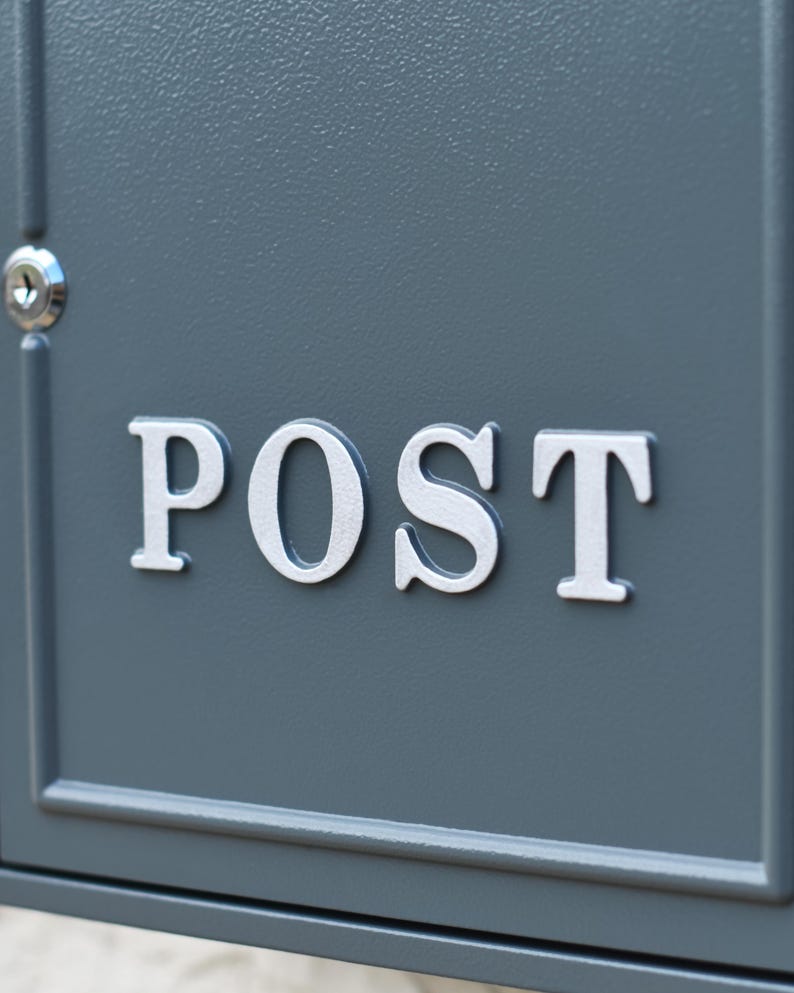 Grey Wall Mounted Post Box, Mail Box, Parcels, Large Letters, Robust