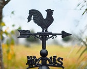 Standard Black Cast Iron Rooster Weathervane Countryside Chic Farmyard, Cottagecore