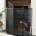 Traditional Black Four Fold Fire Guard, Mesh Guard, Open Fires, Wood ...