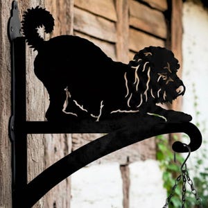 Cockapoo Hanging Basket Bracket | Black steel Garden Decoration