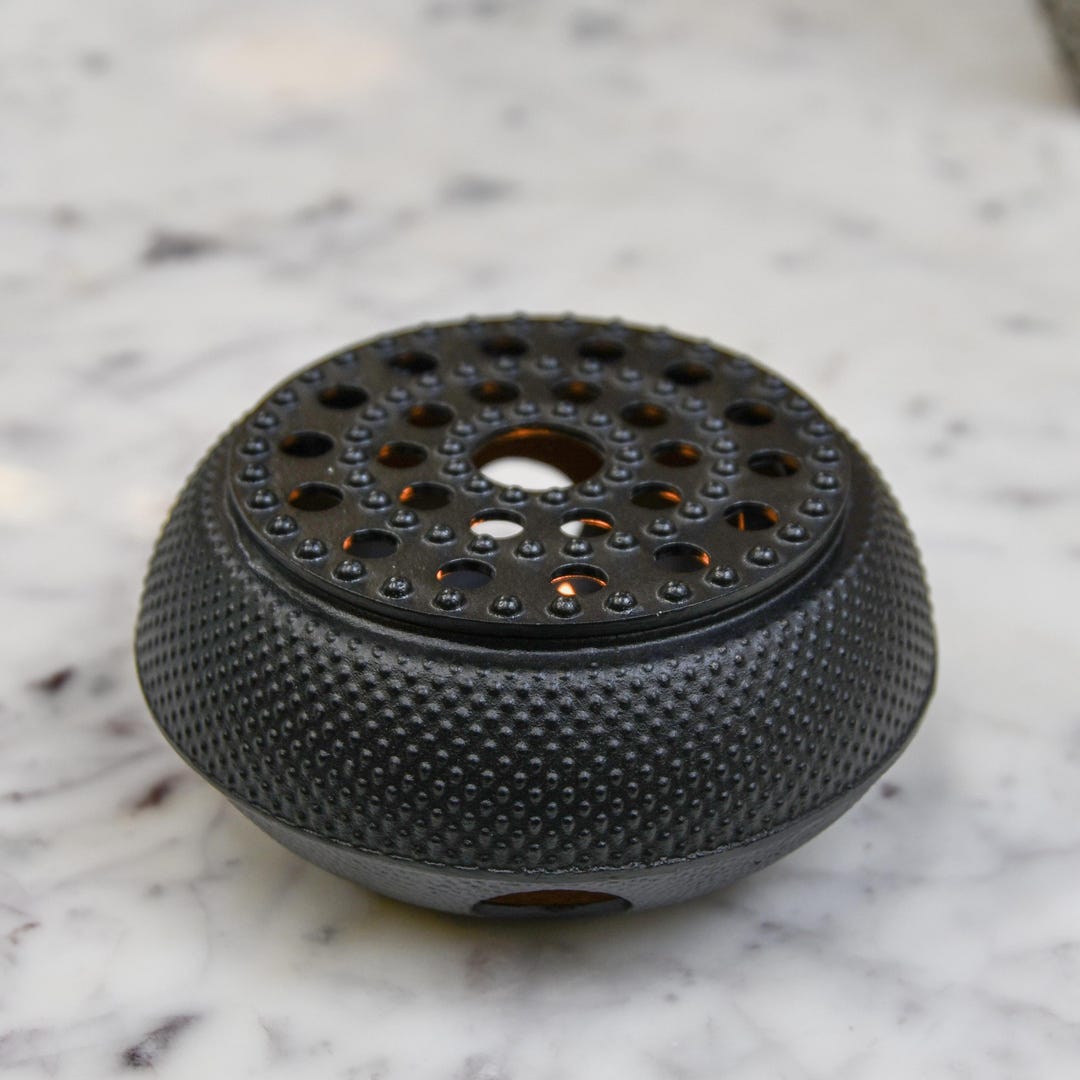 thumbnail image 2 of Japanese Steel Teapot Warmer With Tea Light Holder | Black Metal Tea Warmer Base For Traditional Tea Sets 2 of 5