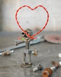 Recycled Metal Parts Heart Scrap Metal Sculpture, Welded Art