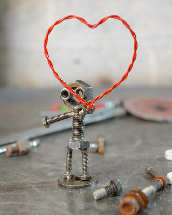 Recycled Metal Parts Heart Scrap Metal Sculpture, Welded Art