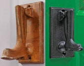 Wellington Boot Garden Door Knocker, Available in Black or Rustic Brown Country Home, Walkers, Quirky Door Décor, Hardware, Front Door