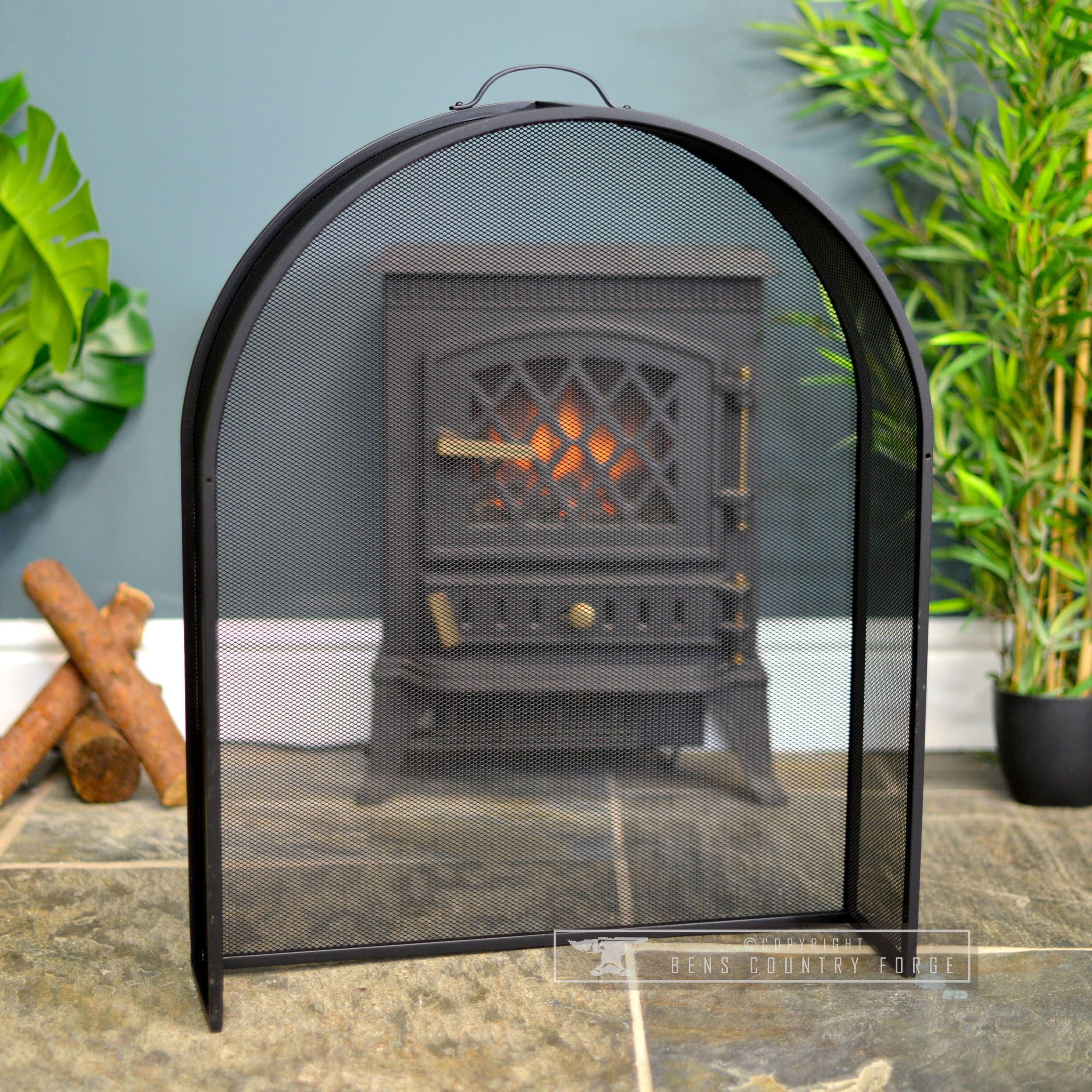 Black Arched Box Style Fire Guard/ Simplistic Handle Fire Etsy UK
