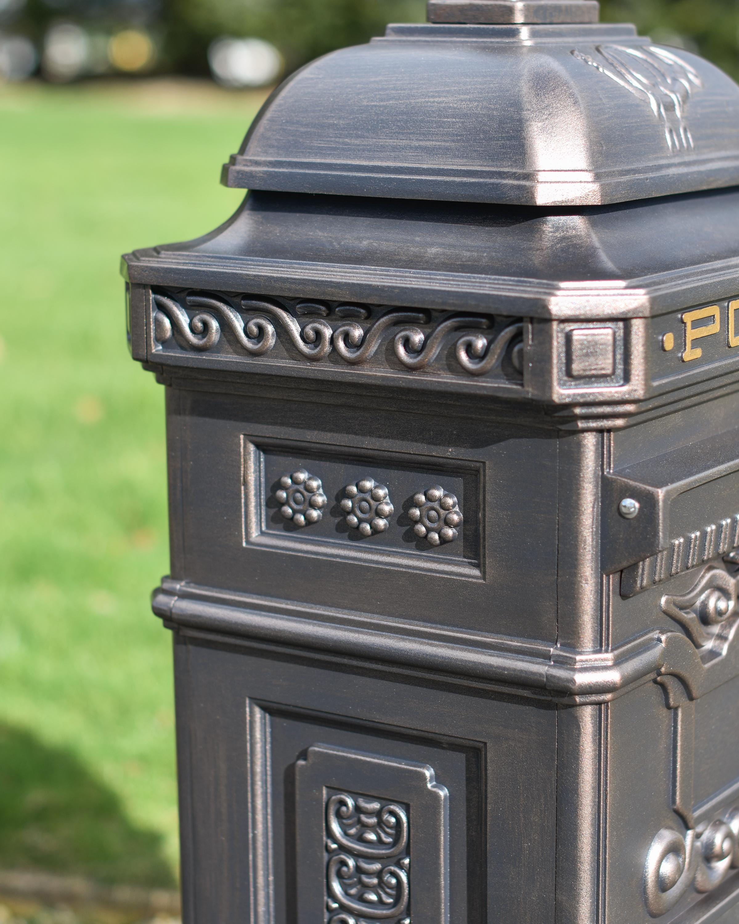 Post Box Drawers Regal Copper Finish Aluminum Post Box: Lockable Standing Parcel Box ...