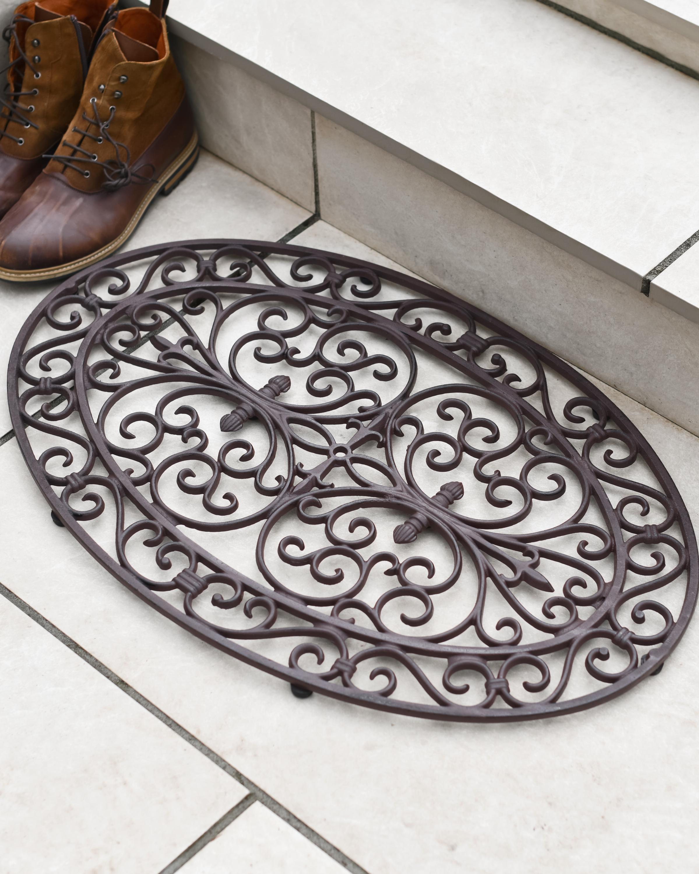 Handcrafted Cast Iron Oval Doormat, Ornate Country Home Decor - Etsy UK