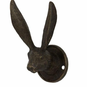 Gancho de liebre de bronce antiguo, herrajes metálicos únicos, decoración de animales, herrajes originales para interiores, bricolaje, mejoras para el hogar, percheros