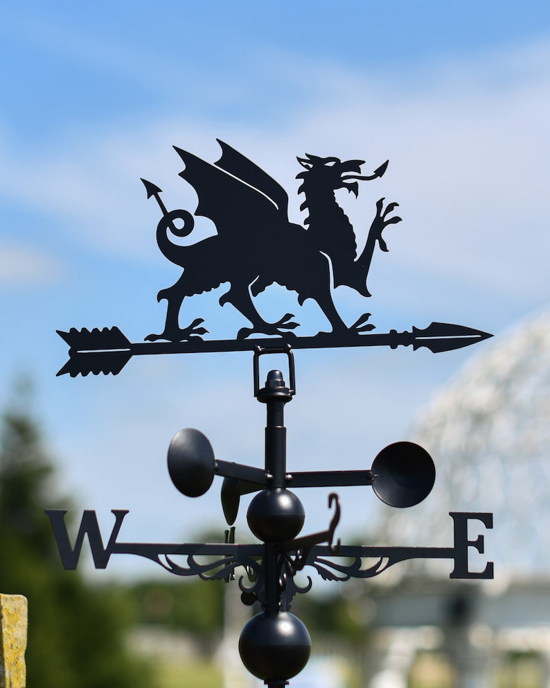 Black Steel Welsh Dragon Weathervane image 3