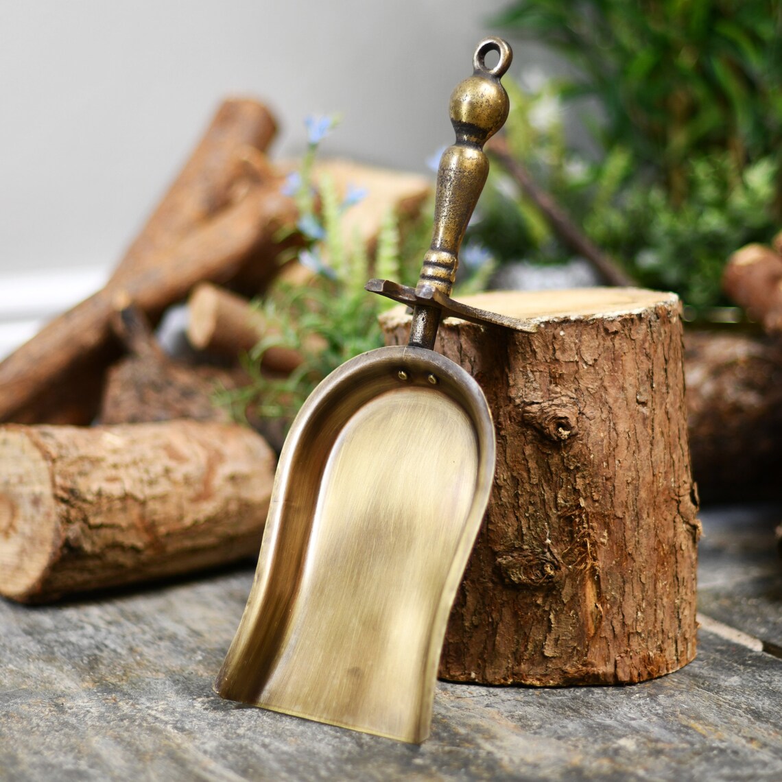 Cast Iron Rustic Brush and Pan Set Fireside/ Winter Fireside Etsy UK