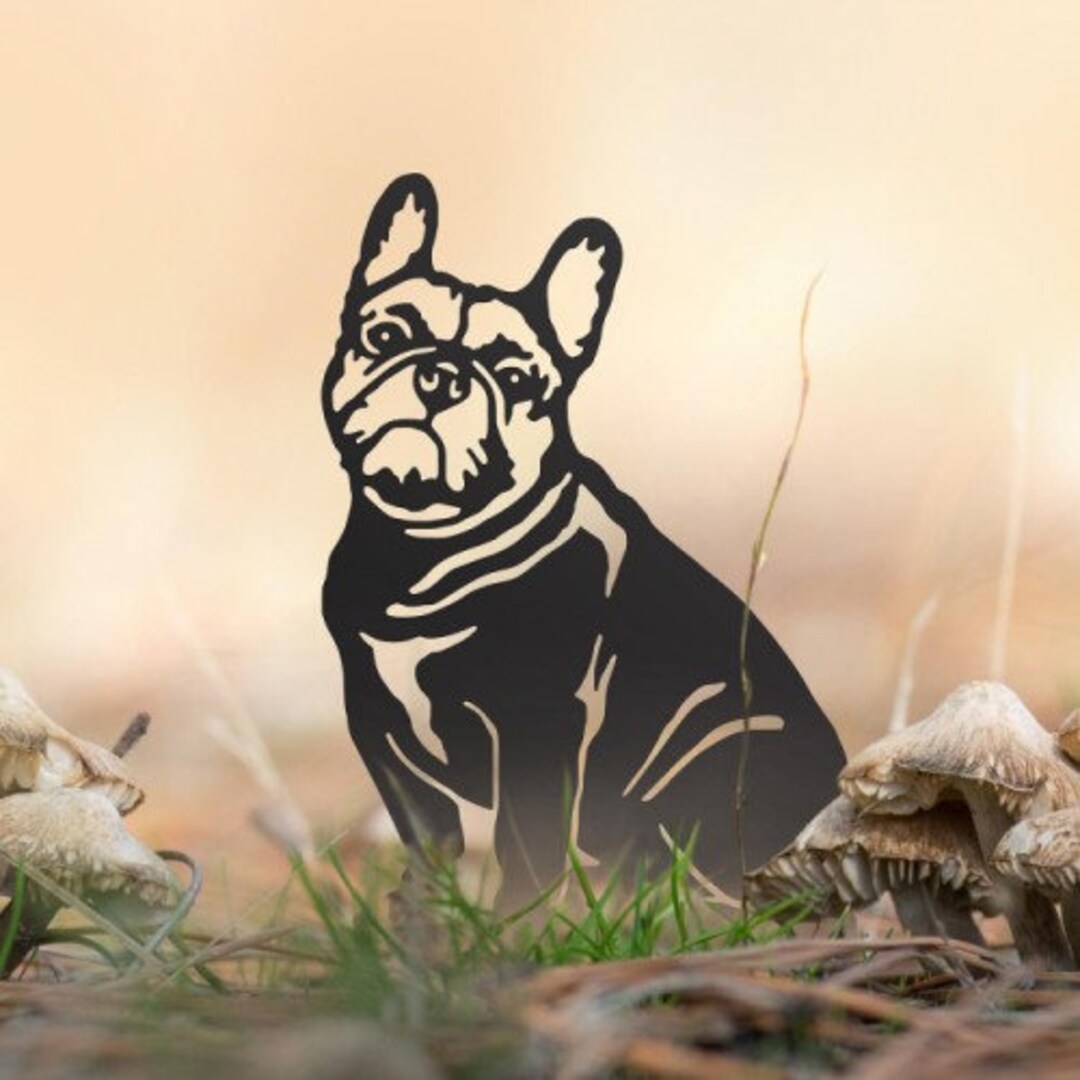 Home with frenchie outline - customizable dog outline, pet doormat