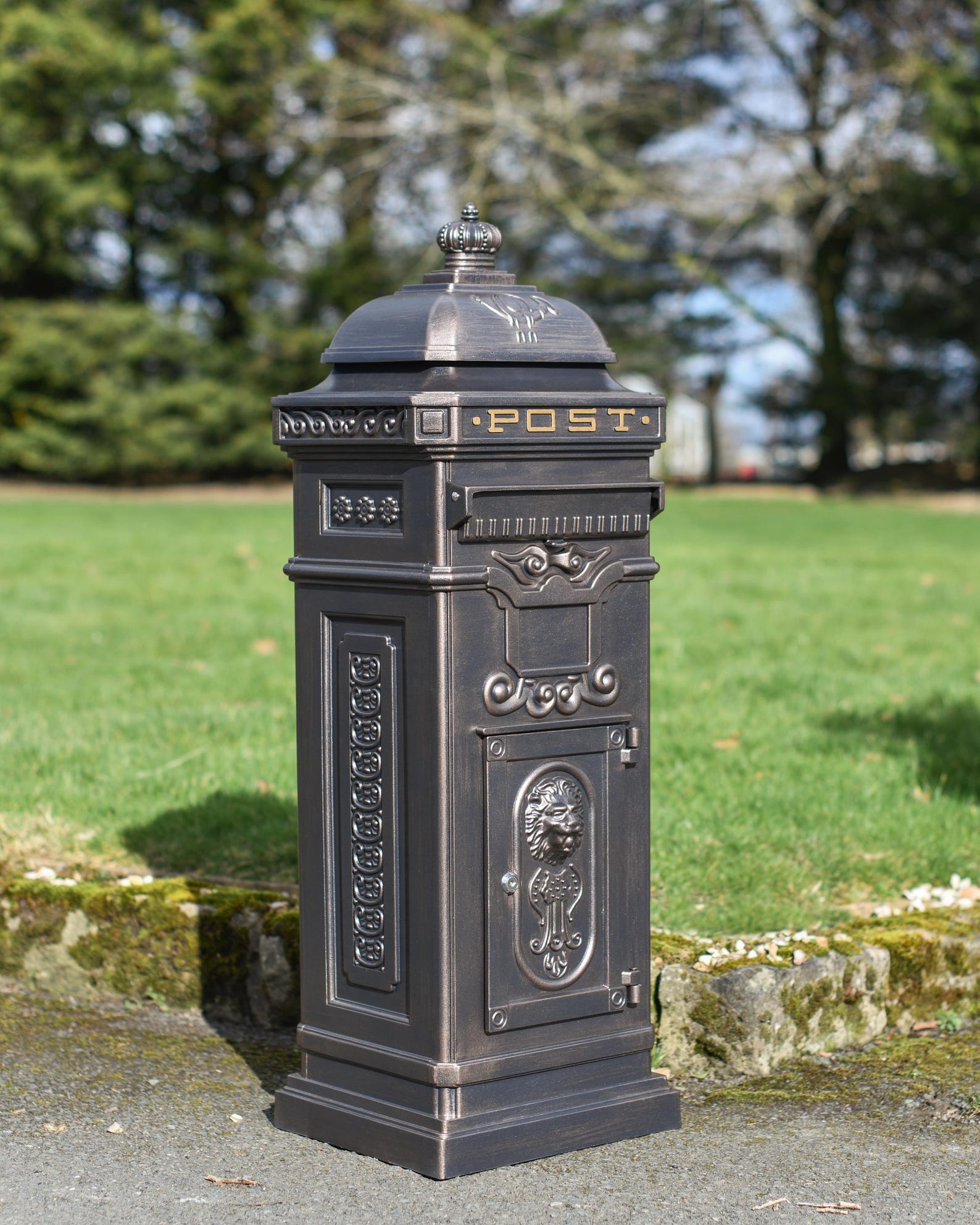 Post Box Drawers Regal Copper Finish Aluminum Post Box: Lockable Standing Parcel Box ...