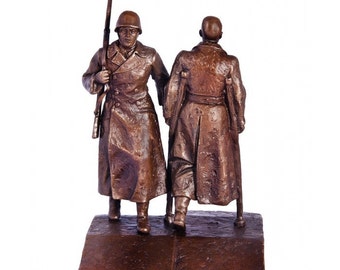 Reflection Bronze Soldier Entering & Returning from Battle