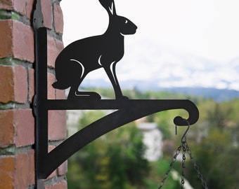 Hare Hanging Basket Bracket/ Hare Garden Decoration, Plant Hanging, Spring, Summer Garden, New home, Housewarming Gift