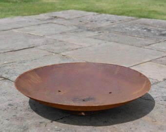 Rustic Fire Bowl 60cm Garden Decoration, Garden Party, Rustic Carbon Steel Bowl, Heavy Duty Fire Pit, Outdoor Living