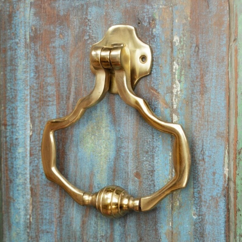 Forge Cambourne House Contemporary Polished Brass Door Etsy