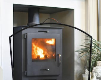 Black Curved Fire Guard With Handle