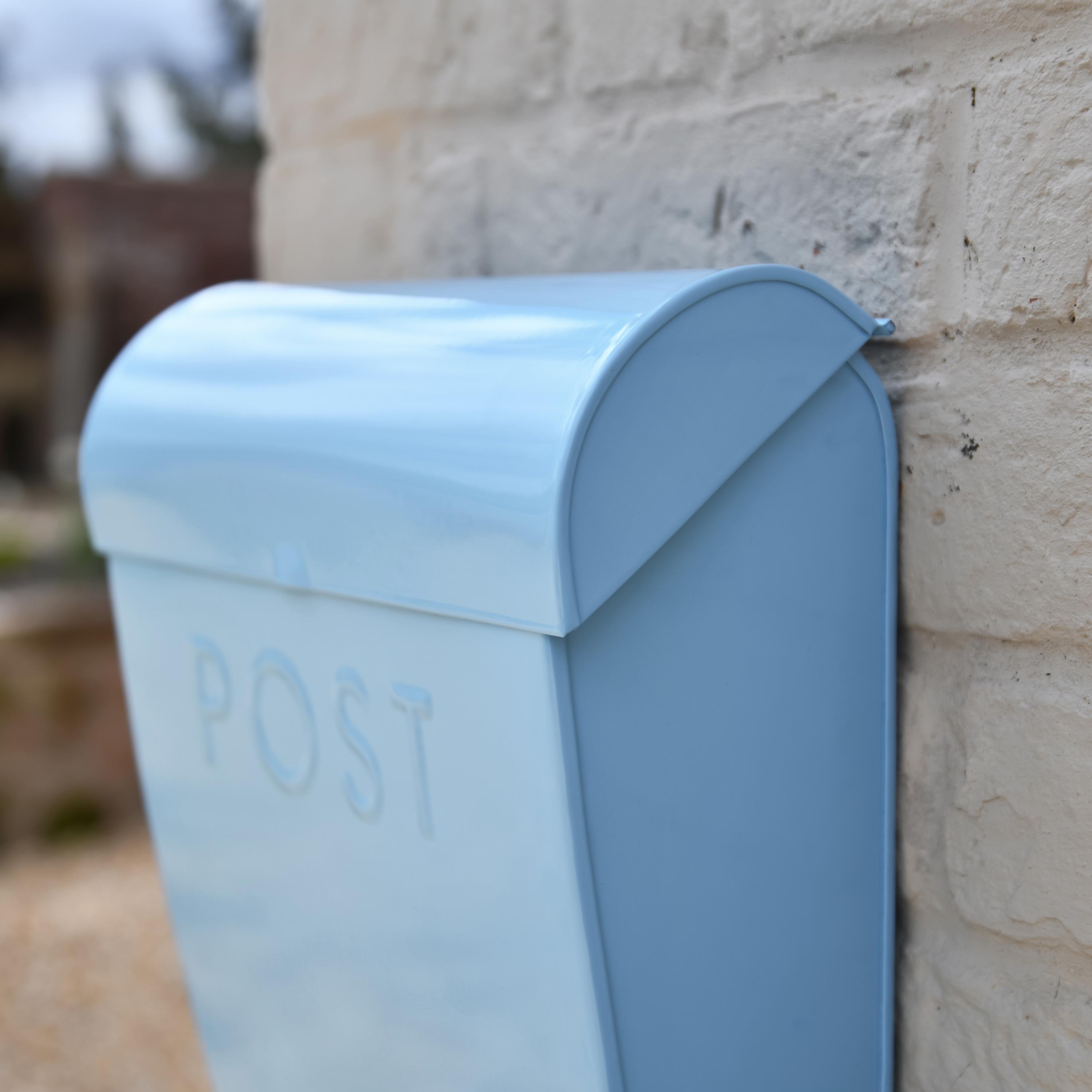 Baby Blue Contemporary Post Box/ Stylish Post Box/ Sleek Modern Design ...