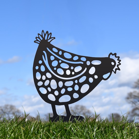 Black Rustic Clucking Pecking Hen Silhouette/ Garden - Etsy Sweden