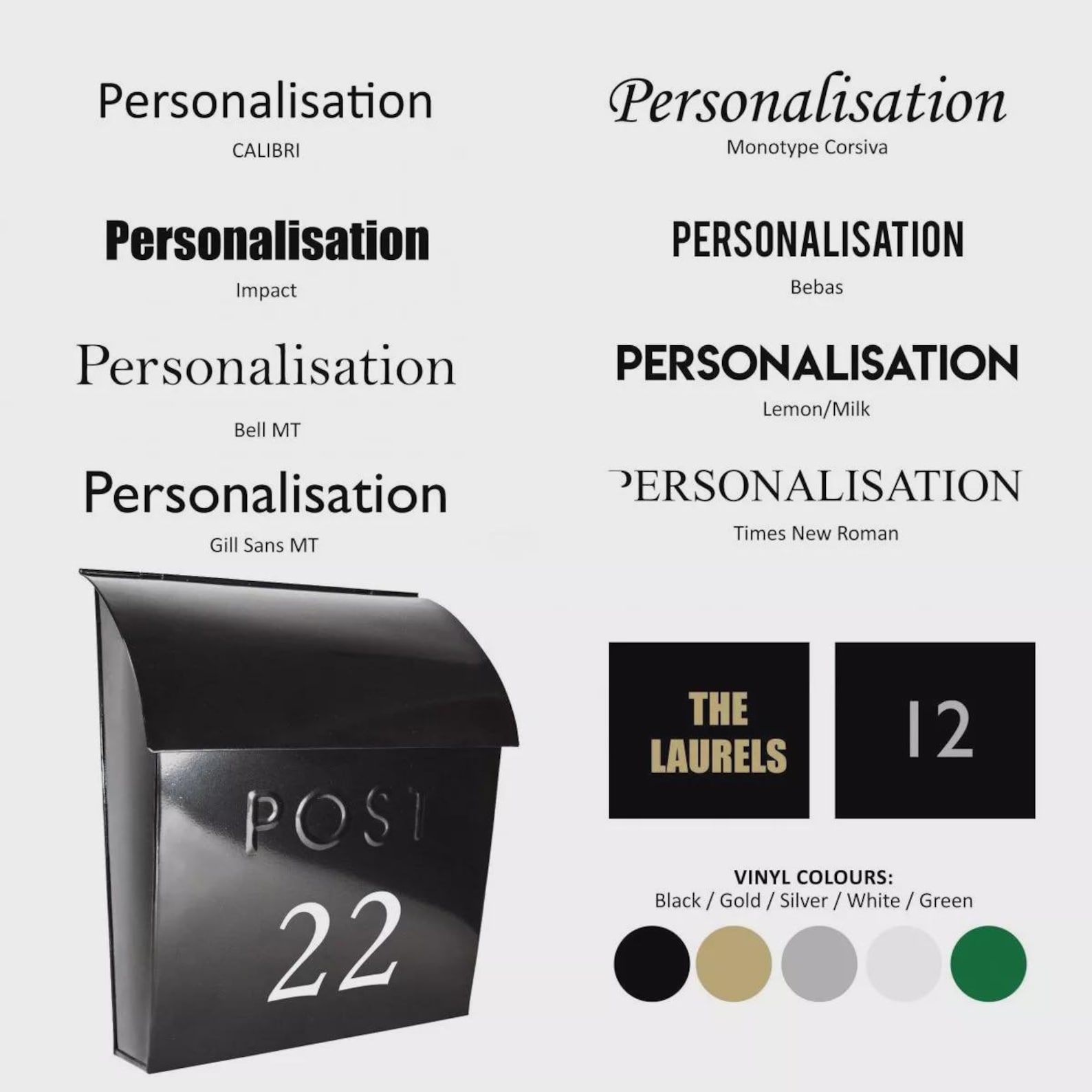 Black Lockable Contemporary Post Box/personalisation Available/stylish ...