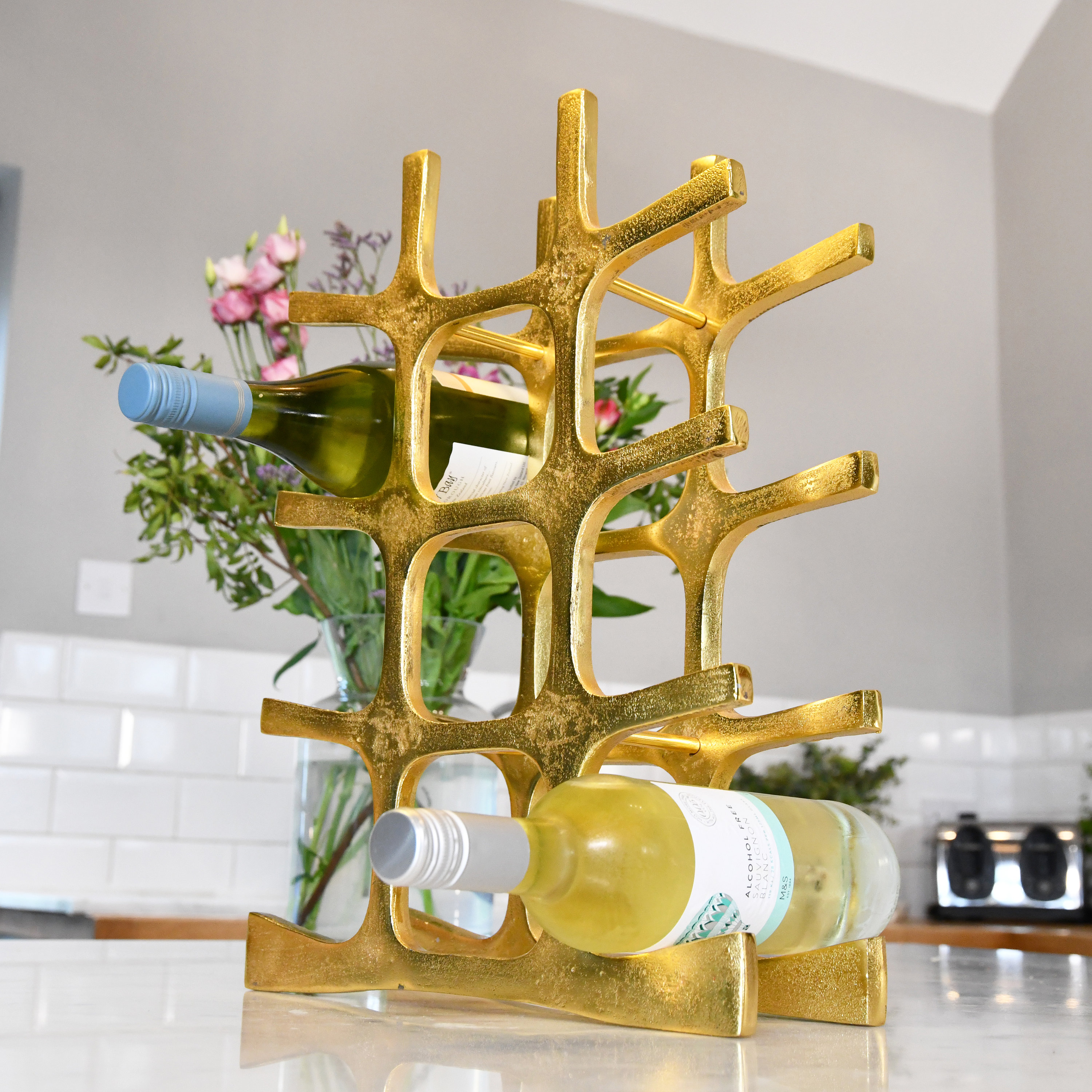 Display Rack Brass Wine Holder Bottle Wine Rack Holder Solid Cast