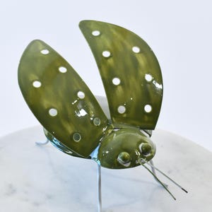 Ivy The Green Beetle Set of Three Beetles Scrap Metal Ornament, Artwork, Mini Sculpture, Insect, Nature Gift, Recycled Metalwork, Home Decor