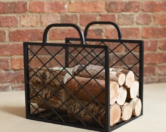 Diamond Design Metal Log Holder - Firewood Store