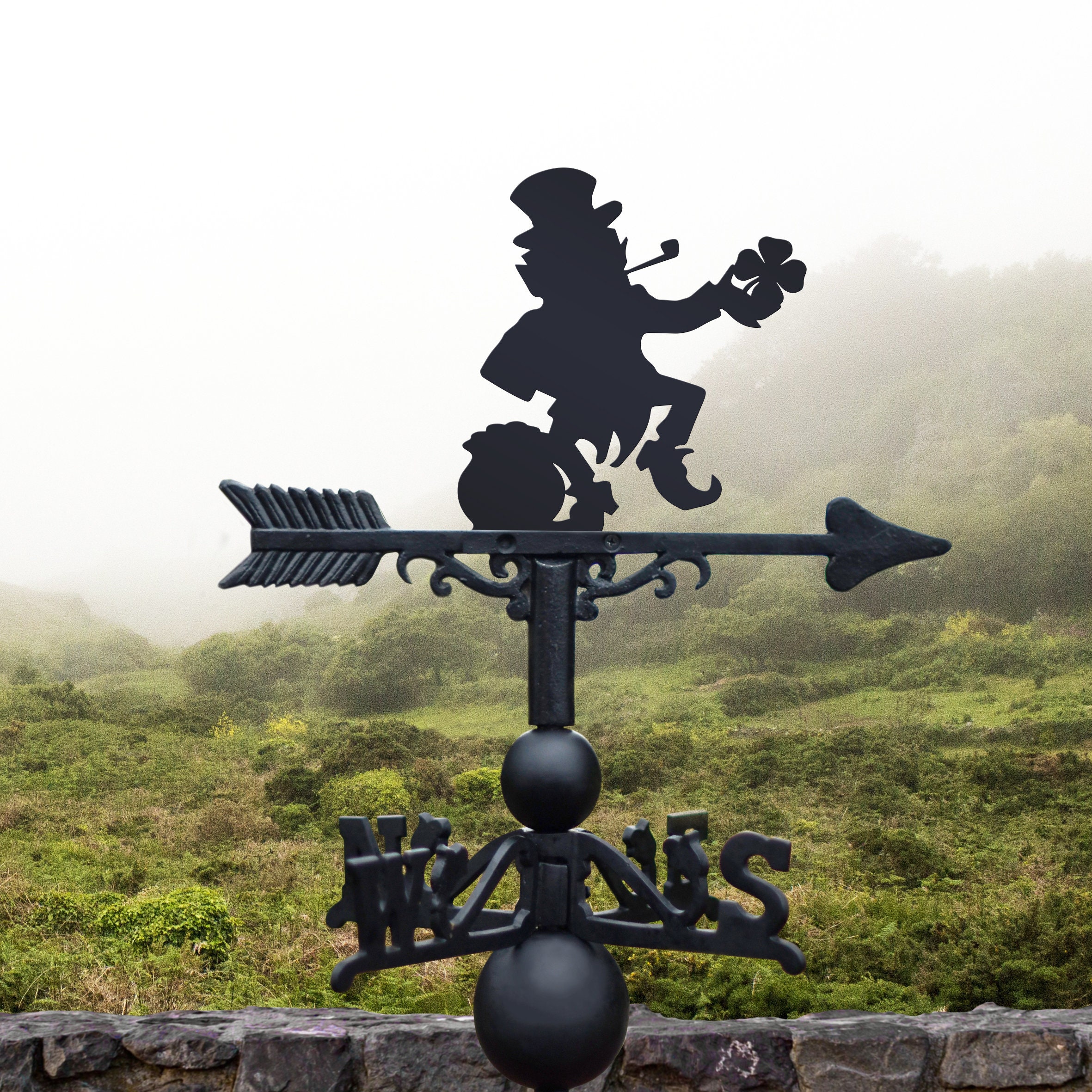Lucky Irish Leprechaun Black Iron Weathervane/ Luck or the Etsy UK