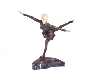 Lipenski Bronze Figure Skater Sculpture