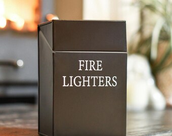 Black Metal 'Fire Lighters' Holder