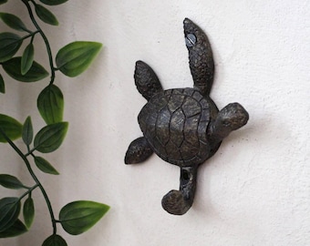 Hand Forged Turtle Hook, Unique Metal Hardware