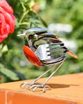 Up-Cycled Cutlery Robin Ornament | Recycled Spoons and Forks Metal Robin