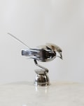 Recycled Silver Cutlery Bird Sculpture: Metal Spoon & Fork Art Ornament