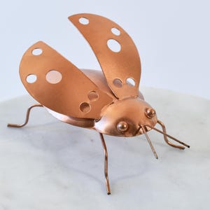 Copper Beetle Scrap Metal Ornament, Artwork, Mini Sculpture, Insect, Nature Gift, Recycled Metalwork, Gold Interior Decor, Home Decor
