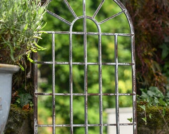 Rustic Indoor or Outdoor Arched Mirror, Vintage Style Garden Mirror