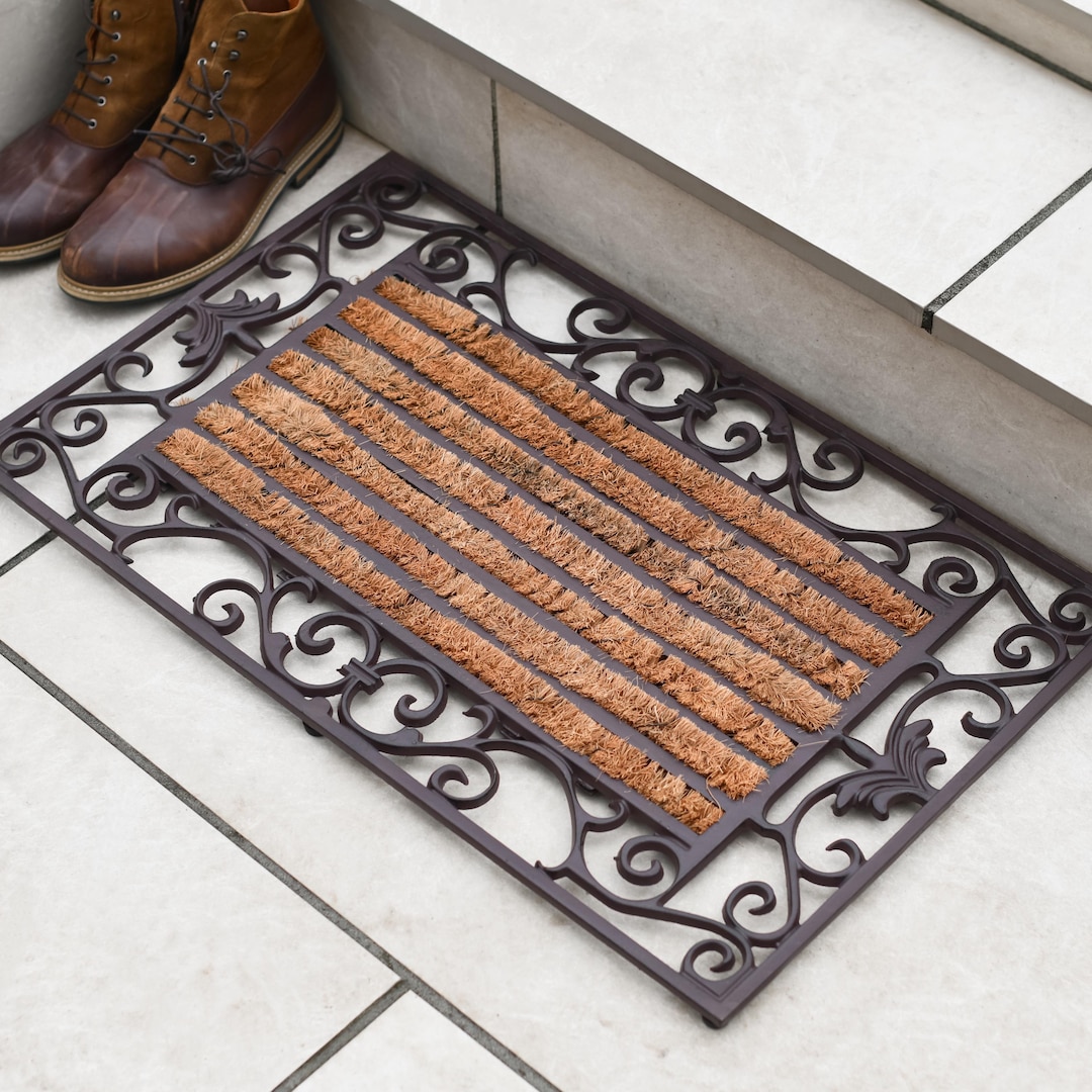 Handcrafted Cast Iron Doormat, Rustic Doormat and Boot Scraper