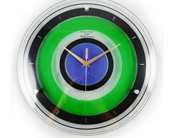 Adris Lime Green and Blue Bathroom wall clock
