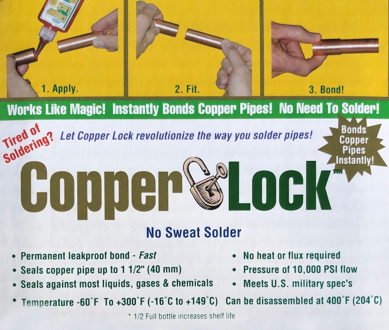 Copper Lock No Heat Solder 10ml Bottle Red 10805 Made in Etsy